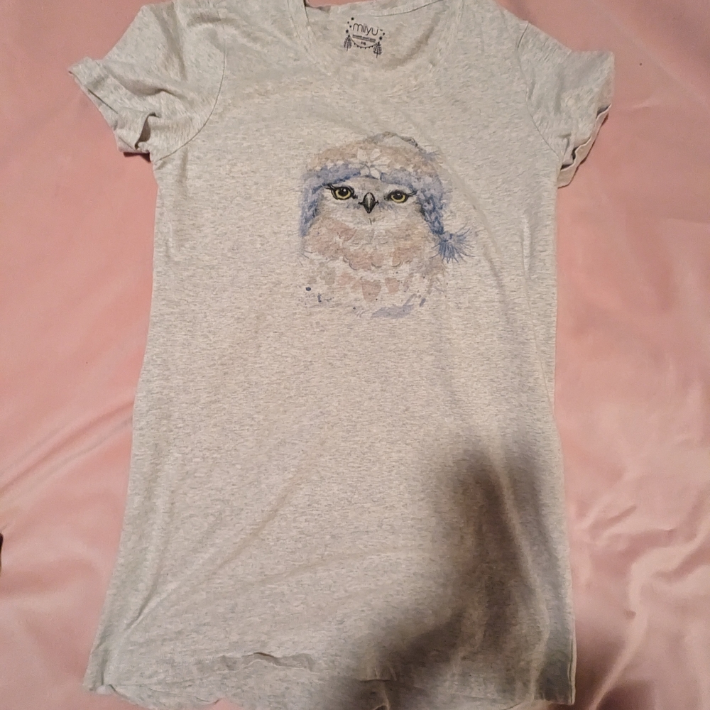 Light Gray Owl Print Chemise